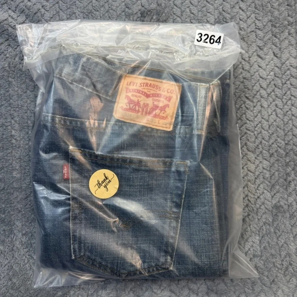 Levi's 514 Jeans Mens 33x31 Blue Straight Fit Denim Pants 00514-0563